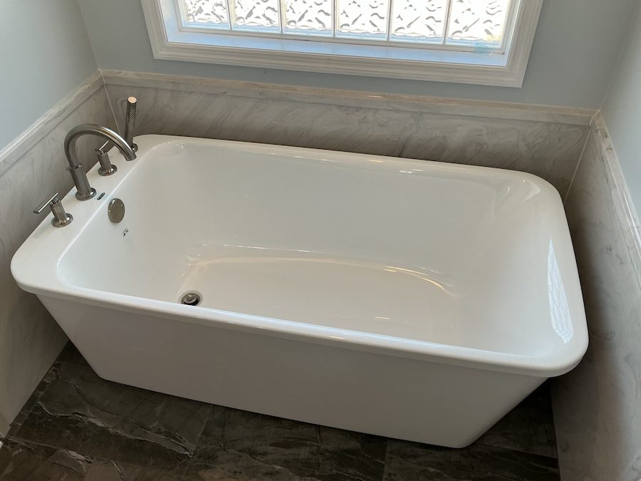Beautiful cast marble bathroom built for lasting performance in Gurley