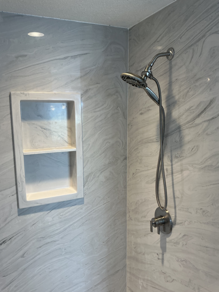 Cast marble shower